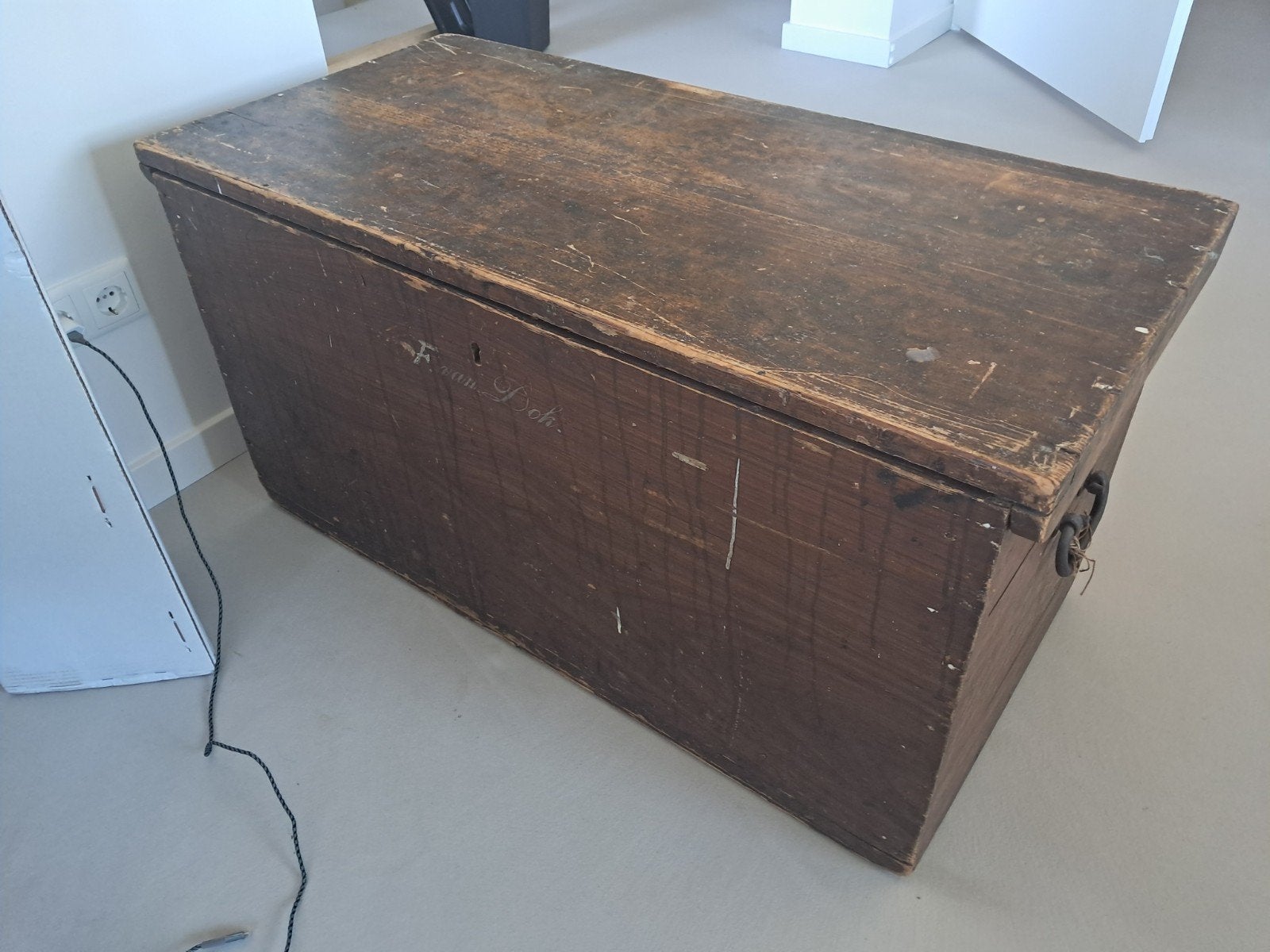 Antieke houten kist - Oude boekenkist, Ophalen