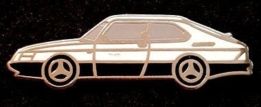 Saab afbeelding pin- zwart wit, Verzenden, Nieuw, Transport, Speldje of Pin