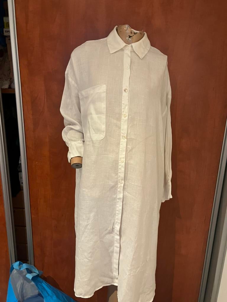 ZARA jurk maat m LINNEN zgan, Kleding | Dames, Maat 38/40 (M), G, Wit, G