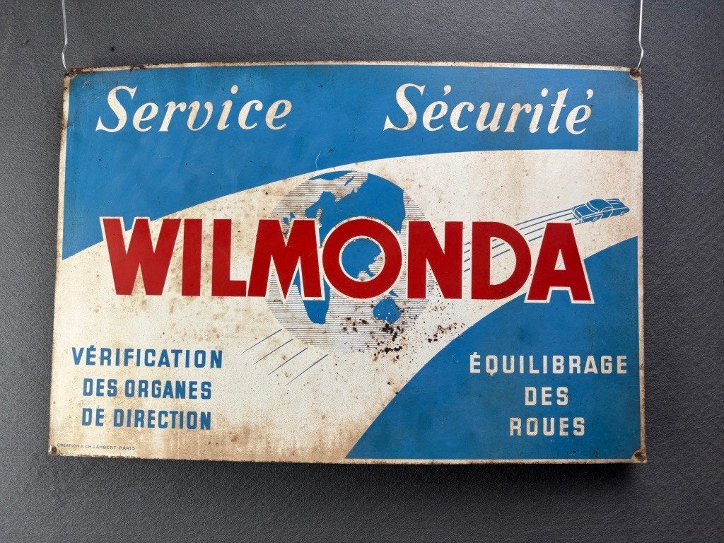Wilmonda blikken reclamebord 1965-1975, ca 50 X 33 cm