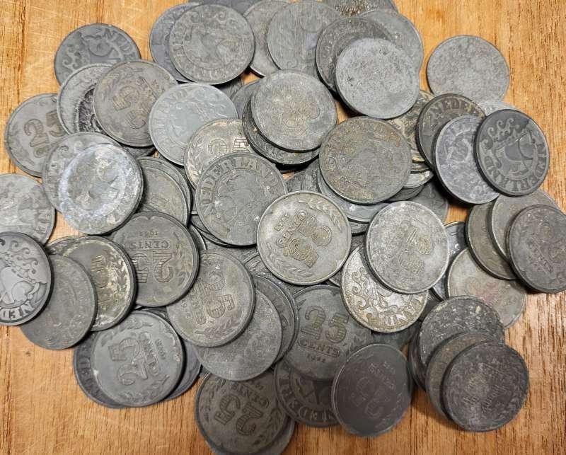 Lot 25 stuks 25 cent zink, Ophalen of Verzenden, Koningin Wilhelmina, 25 cent, Setje