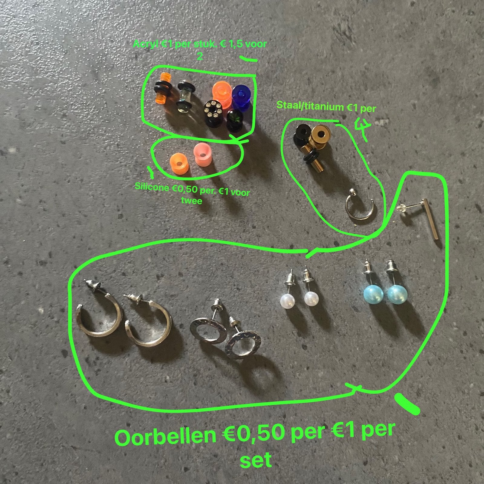 Piercings en oorbellen, Sieraden, Tassen en Uiterlijk, Piercings, Ophalen, Zo goed als nieuw, Staal