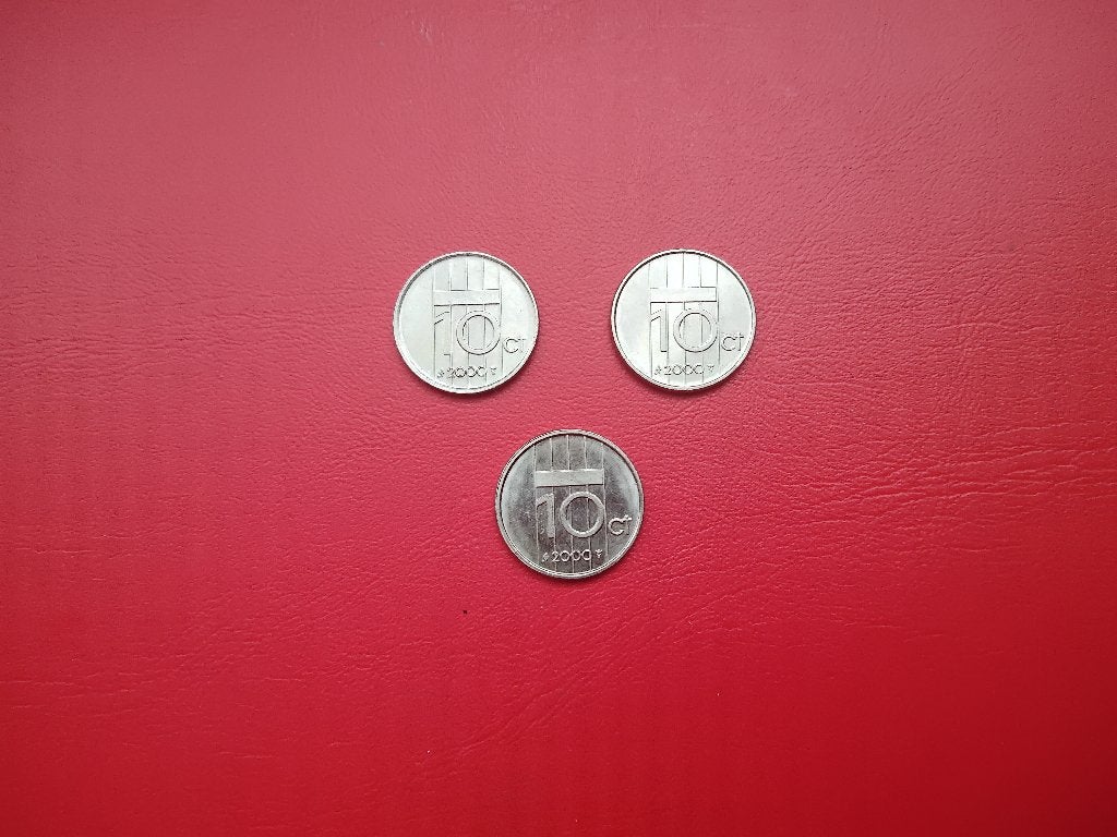3x 10 cent (dubbeltje) uit 2000 met Koningin Beatrix, Ophalen of Verzenden, Koningin Beatrix, 10 cent, Losse munt