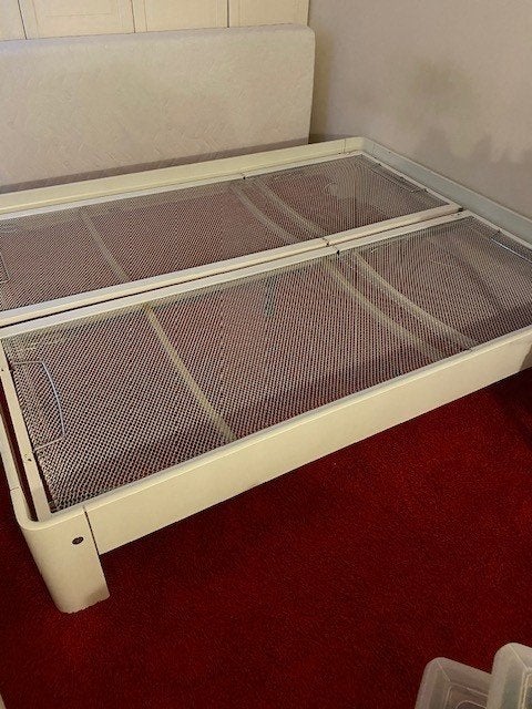 Wit Auping Auronde bed, 160x200cm met 2 spiraalbodems, Ophalen, Wit, Tweepersoons, 200 cm
