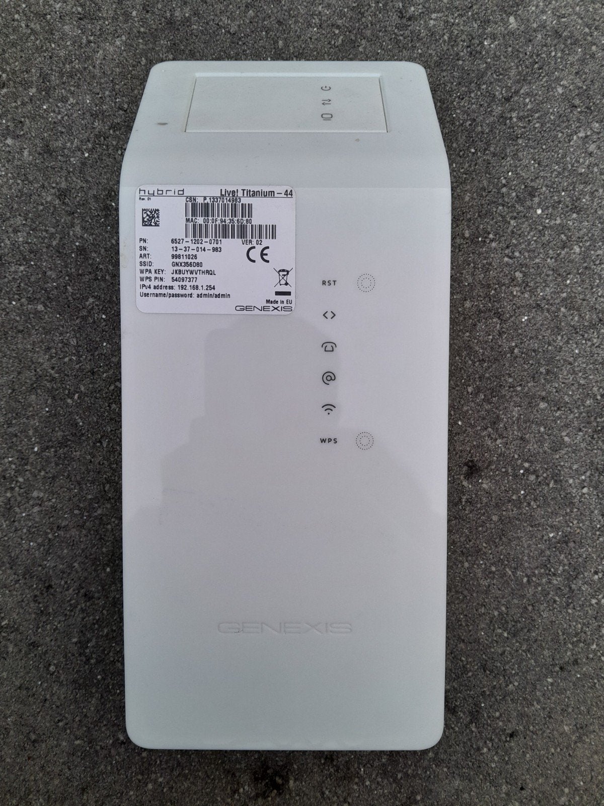 Glasvezelmodem, Genexis Hybrid Live! Titanium 44, Computers en Software, Ophalen of Verzenden, Zo goed als nieuw, Genexis
