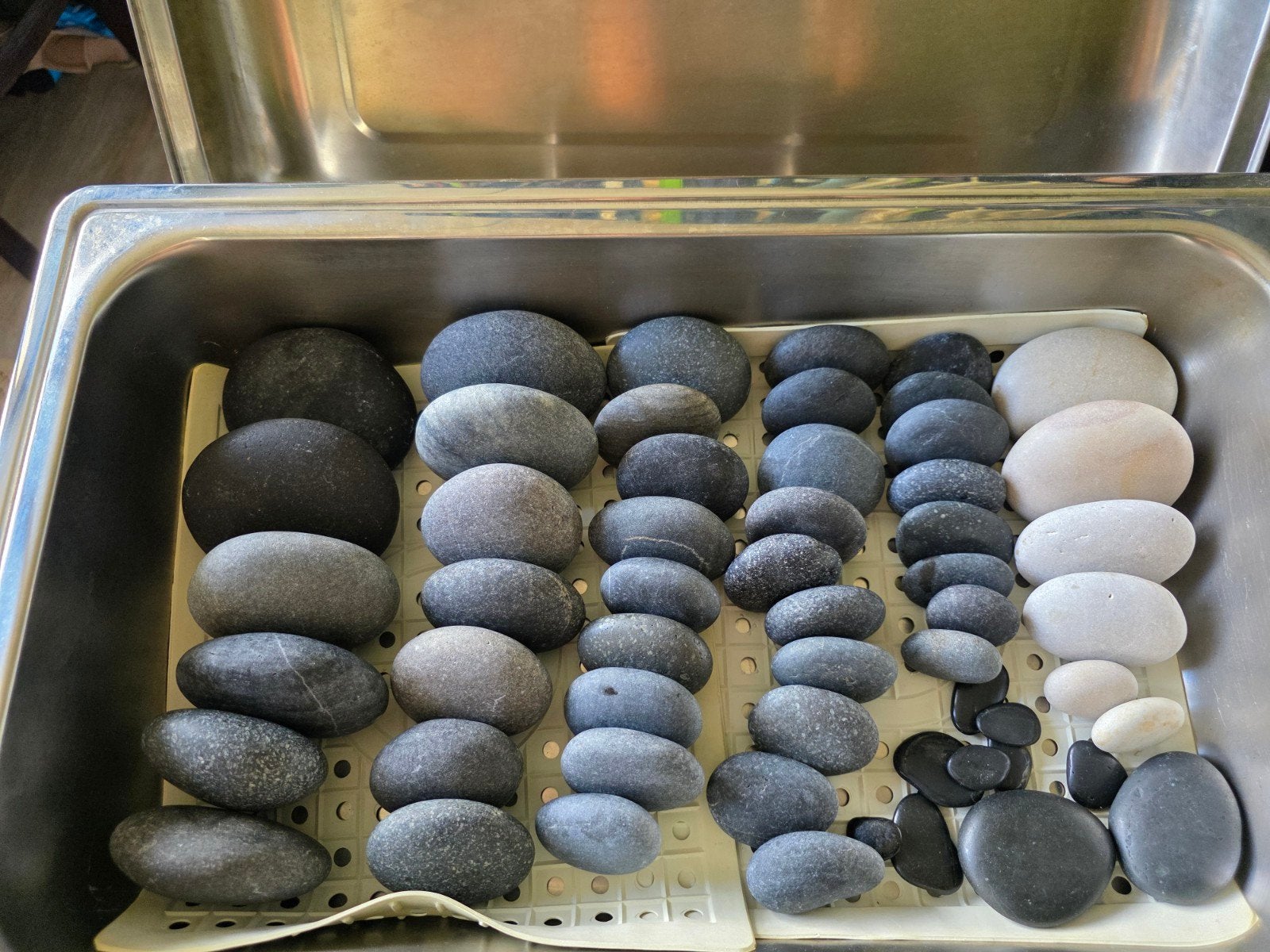 Complete hotstone-set met heater, Ophalen, Zo goed als nieuw, Hotstone