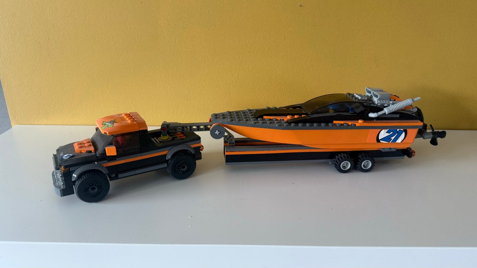 Lego City 60114 Raceboot Transport met minifiguur, Lego, Ophalen of Verzenden, Compleet, Complete set