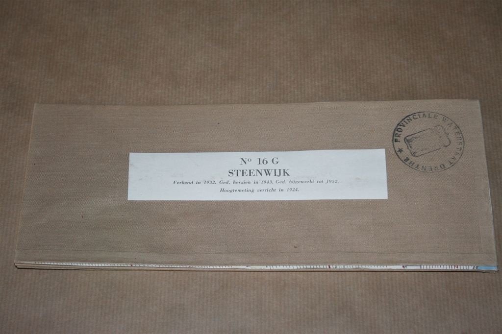Oude stafkaart op linnen - Steenwijk - 1954, Ophalen of Verzenden, 1800 tot 2000, Nederland, Landkaart
