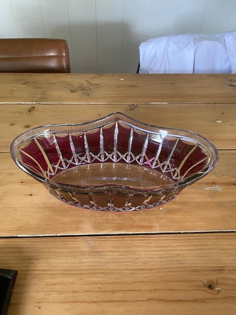 Glazen fruitschaal, Ophalen, Schaal, Ovaal, Glas