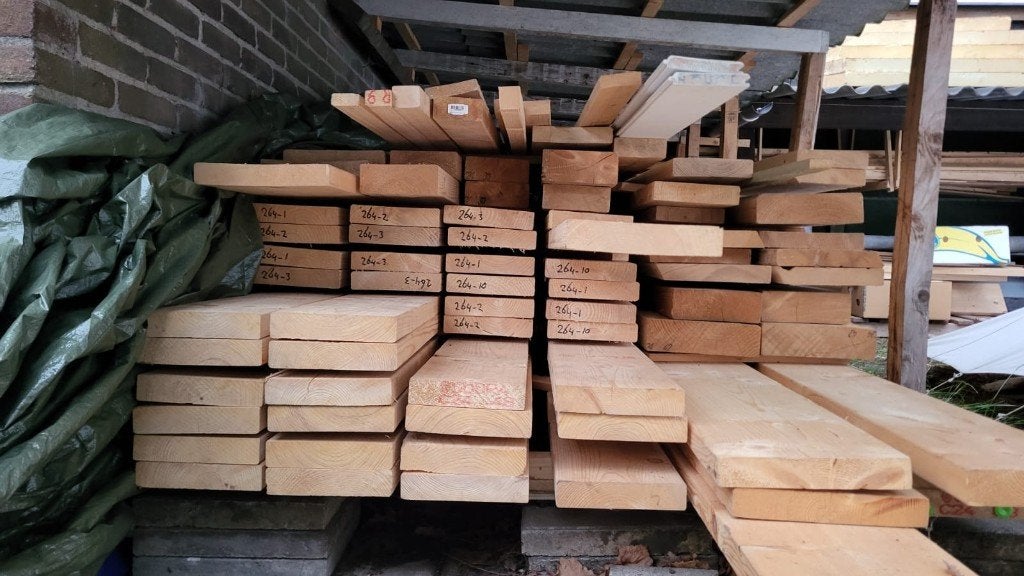 Partij hout, Doe-het-zelf en Verbouw, Hout en Planken, Ophalen, 25 tot 50 mm, Zo goed als nieuw, 300 cm of meer