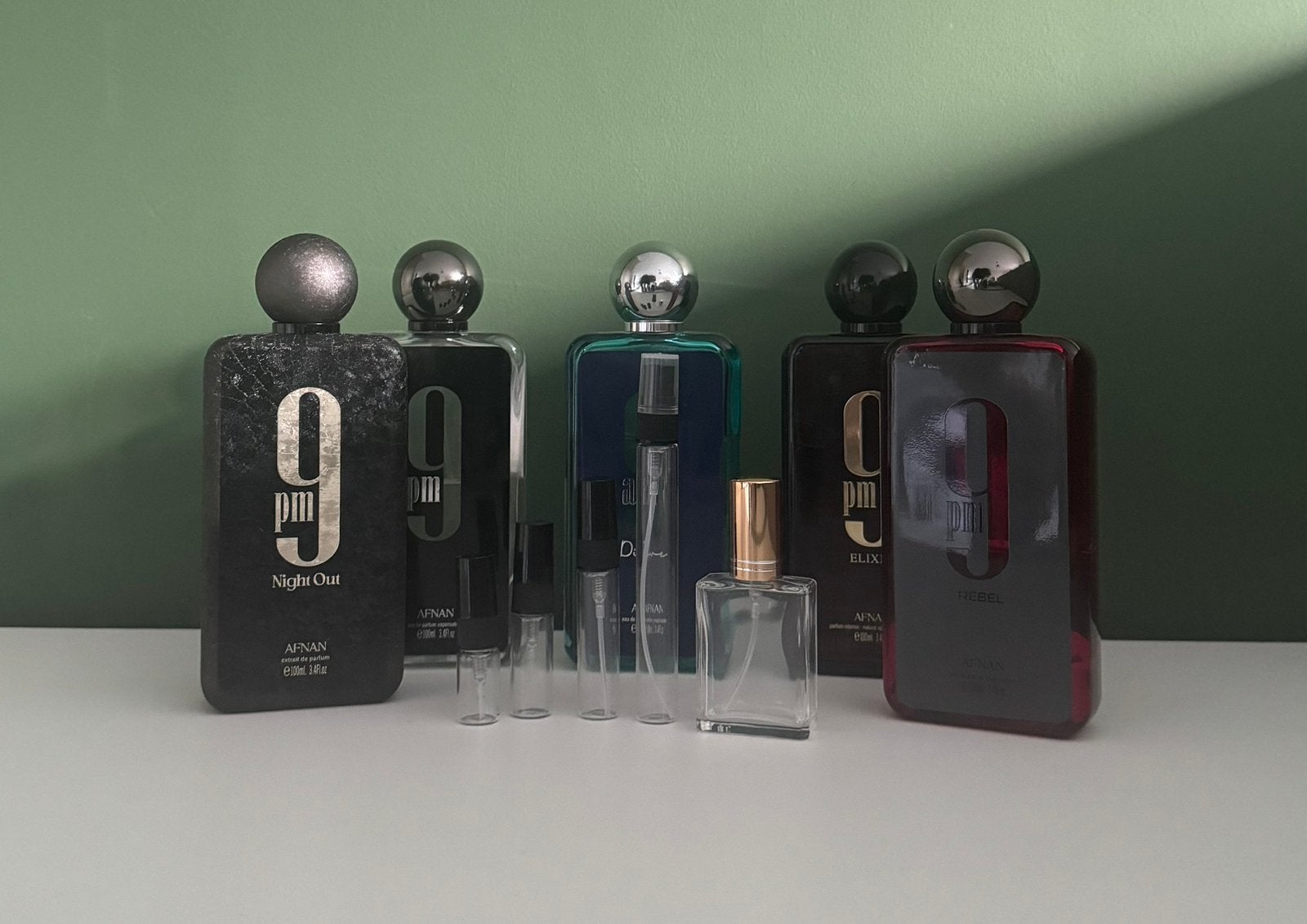 🕘 Afnan 9AM Collection – 5 geuren - decants/samples, Ophalen of Verzenden, Zo goed als nieuw