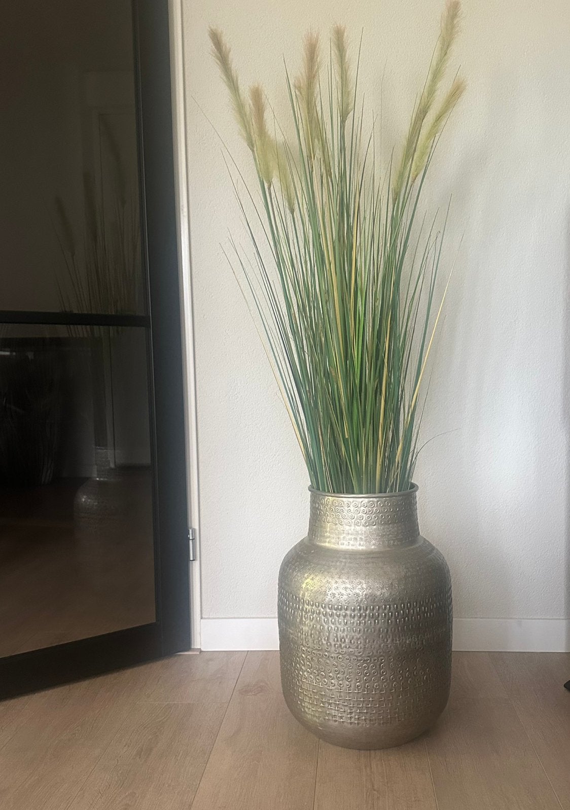 Prachtige palmgras plant incl vaas, Overige materialen, Overige kleuren, Ophalen of Verzenden, Zo goed als nieuw