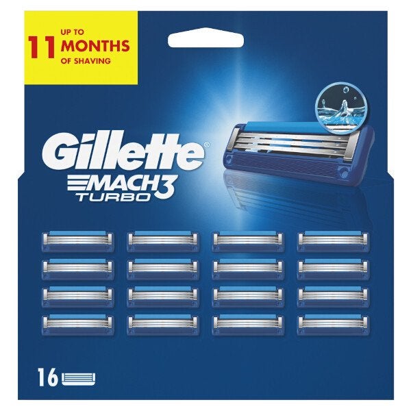 Gillette Mach3 Mach 3 Turbo 16 stuks scheermesjes, Ophalen, Nieuw, Gehele gezicht