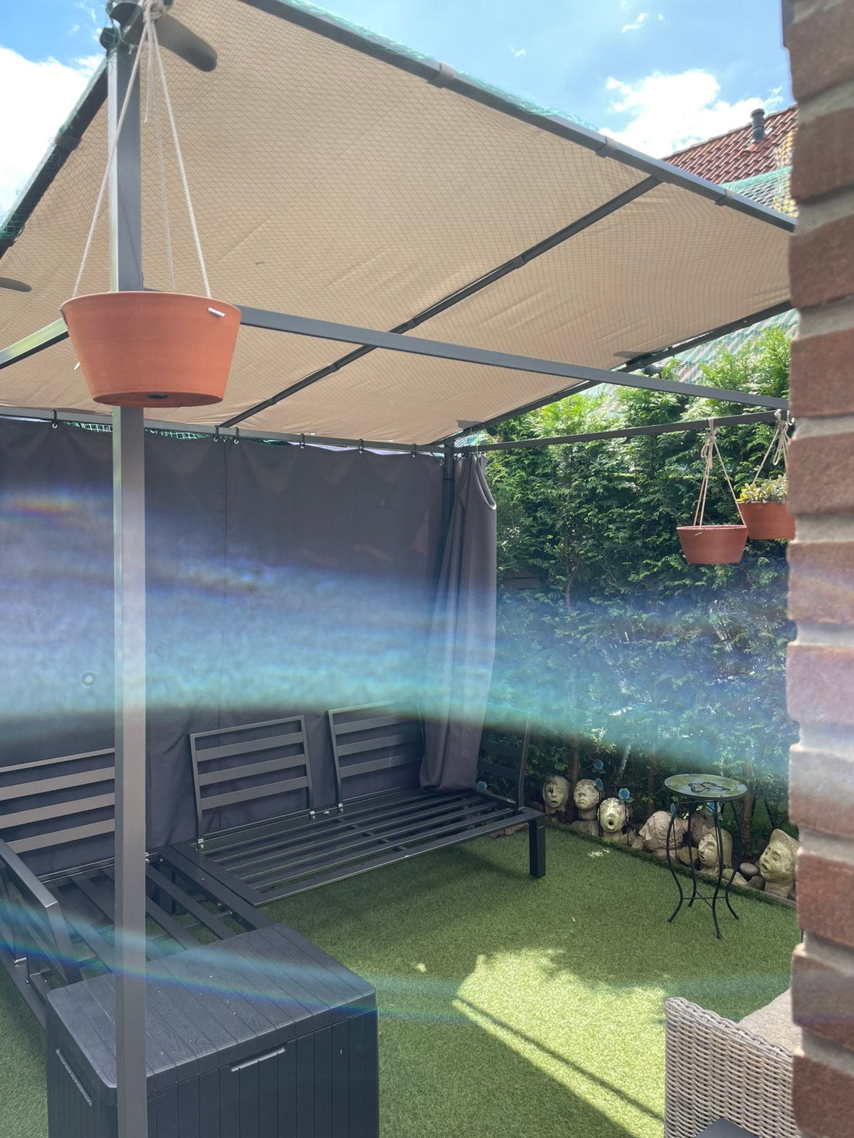 Gunnon afdakje, Tuin en Terras, Partytenten, Ophalen of Verzenden, Gebruikt, Minder dan 5 meter, Minder dan 4 meter
