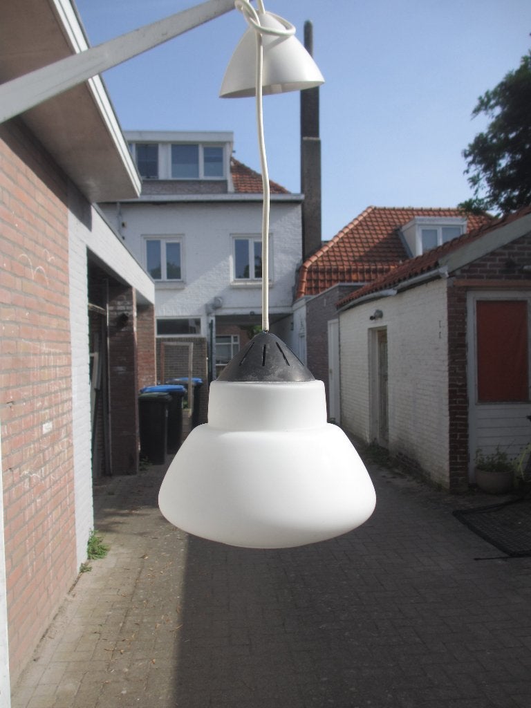 Louis Kalff Philips jaren 50 hanglamp, Ophalen of Verzenden, Gebruikt, Glas, Minder dan 50 cm