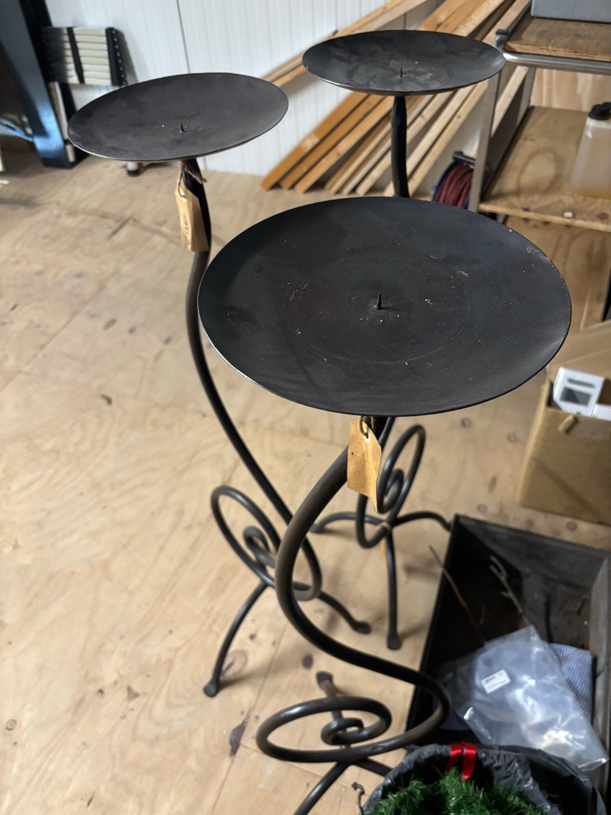 Robuuste smeedijzeren kandelaars - 120 cm hoog, Ophalen, Nieuw, Metaal, Kandelaar
