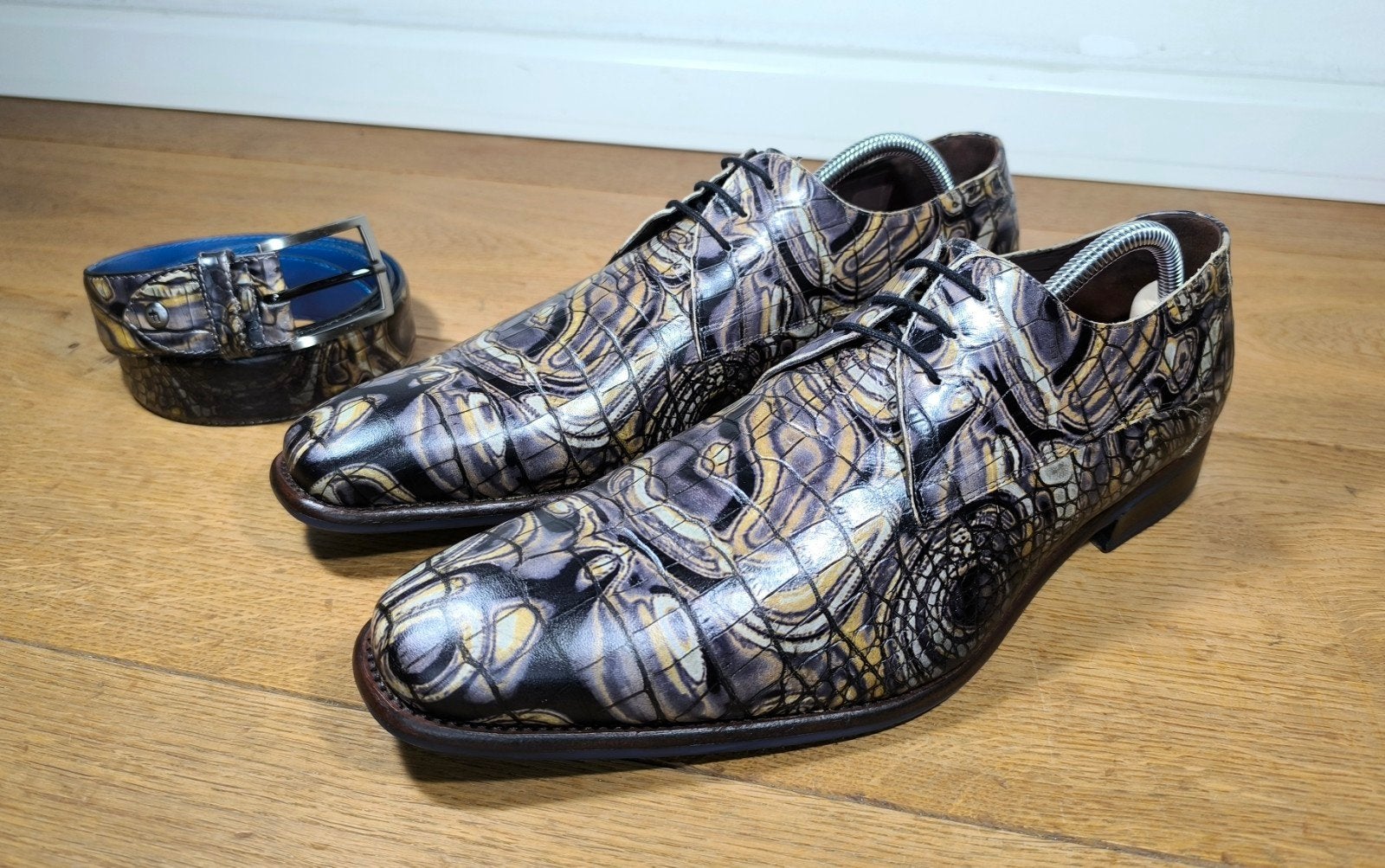 Floris van Bommel herenschoenen met riem maat 9,5 / 44, Ophalen, Overige kleuren, Floris van Bommel, Zo goed als nieuw