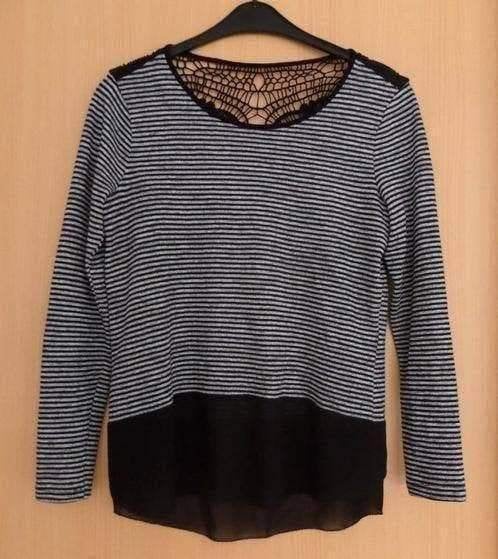 Aparte zwart/ wit gestreepte longsleeve maat M van Expresso, Maat 38/40 (M), Expresso, Zwart, Ophalen of Verzenden