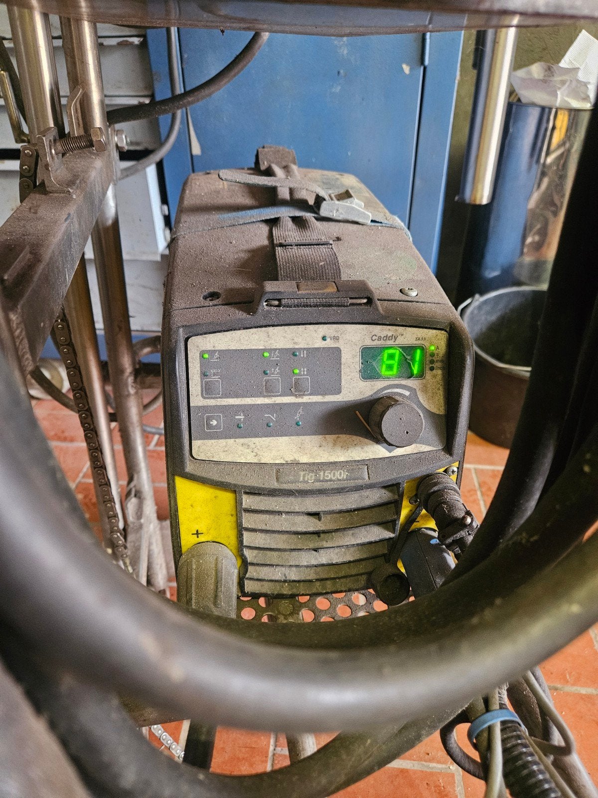 ESAB Caddy Tig 1500i lasapparaat met PF33 draadaanvoer, Ophalen of Verzenden, Gebruikt, 150 tot 250 ampère, Tig