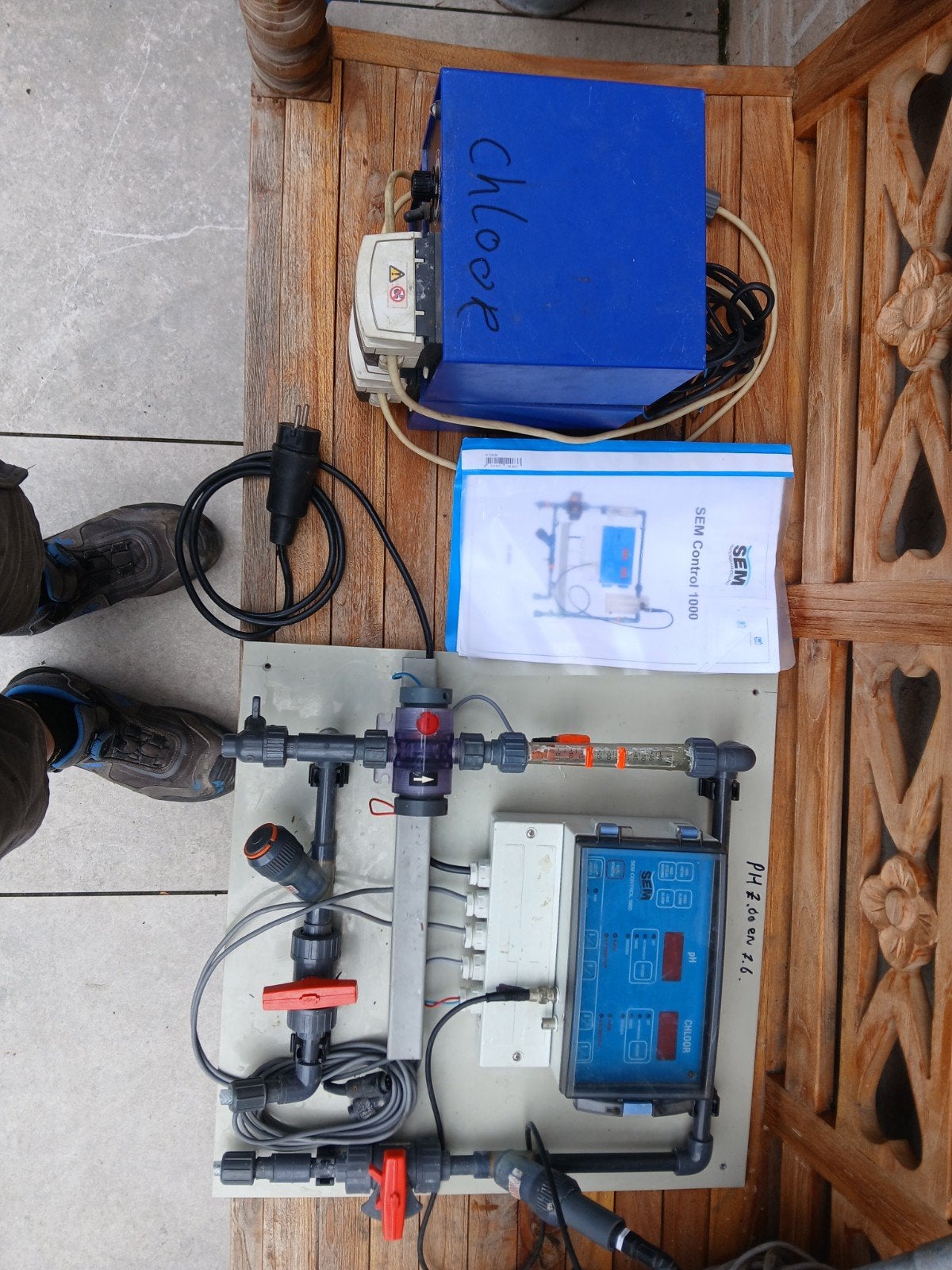 Automatisering chloor en zuur zwembad, Tuin en Terras, Ophalen, Gebruikt