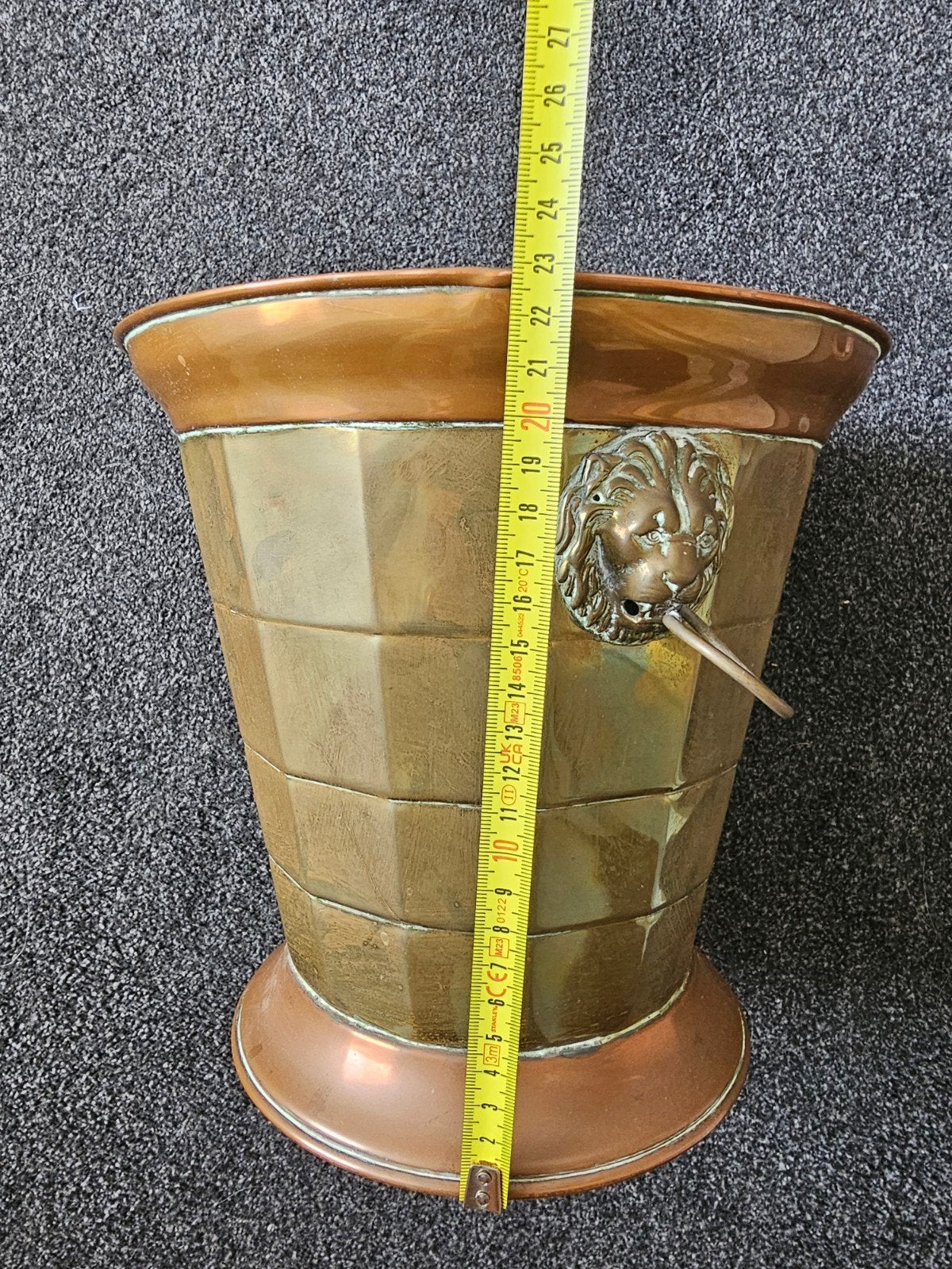 antieke koperen en messing plantenbak, Ophalen of Verzenden