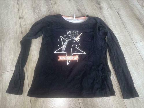 Pyamatop pyjama shirt pyamajas m zwart eenhoorn unicorn, Verzenden, Gedragen, Maat 38/40 (M)