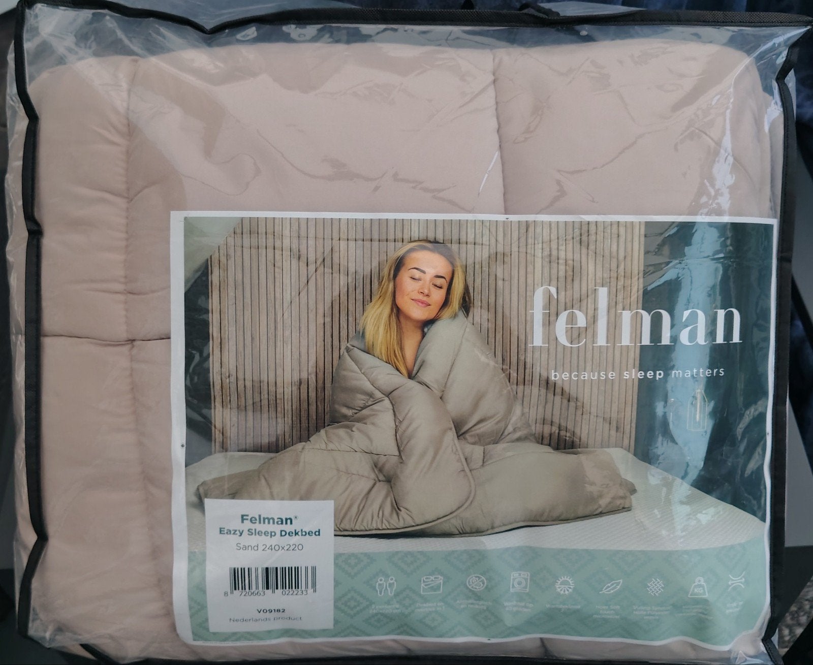 Felman Eazy Sleep Dekbed Sand 240x220, Lits-jumeaux, Beige, Nieuw, Ophalen of Verzenden