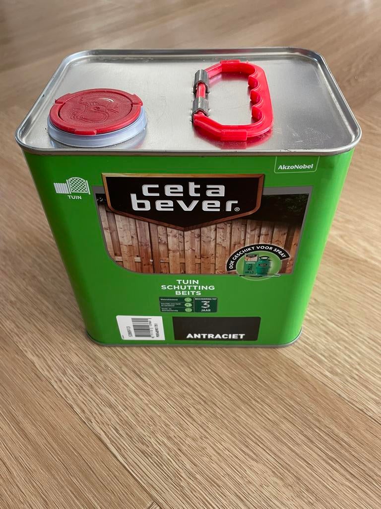 Cetabever beits antraciet, 2,5 liter blikken., Overige kleuren, Nieuw, Beits, Ophalen of Verzenden