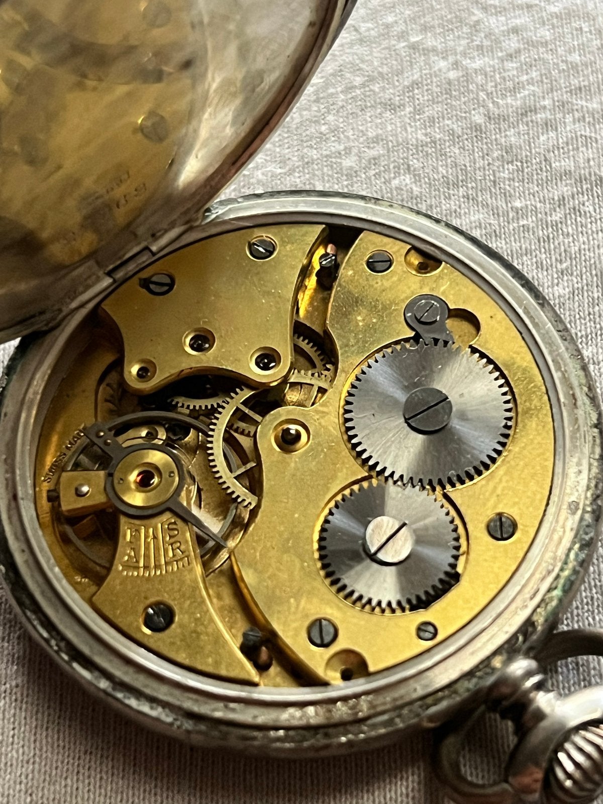 Antiek Locarno Watch Co Zakhorloge - Zilverkleurig, Zakhorloge, 1900 tot 1930, Zilver, Ophalen