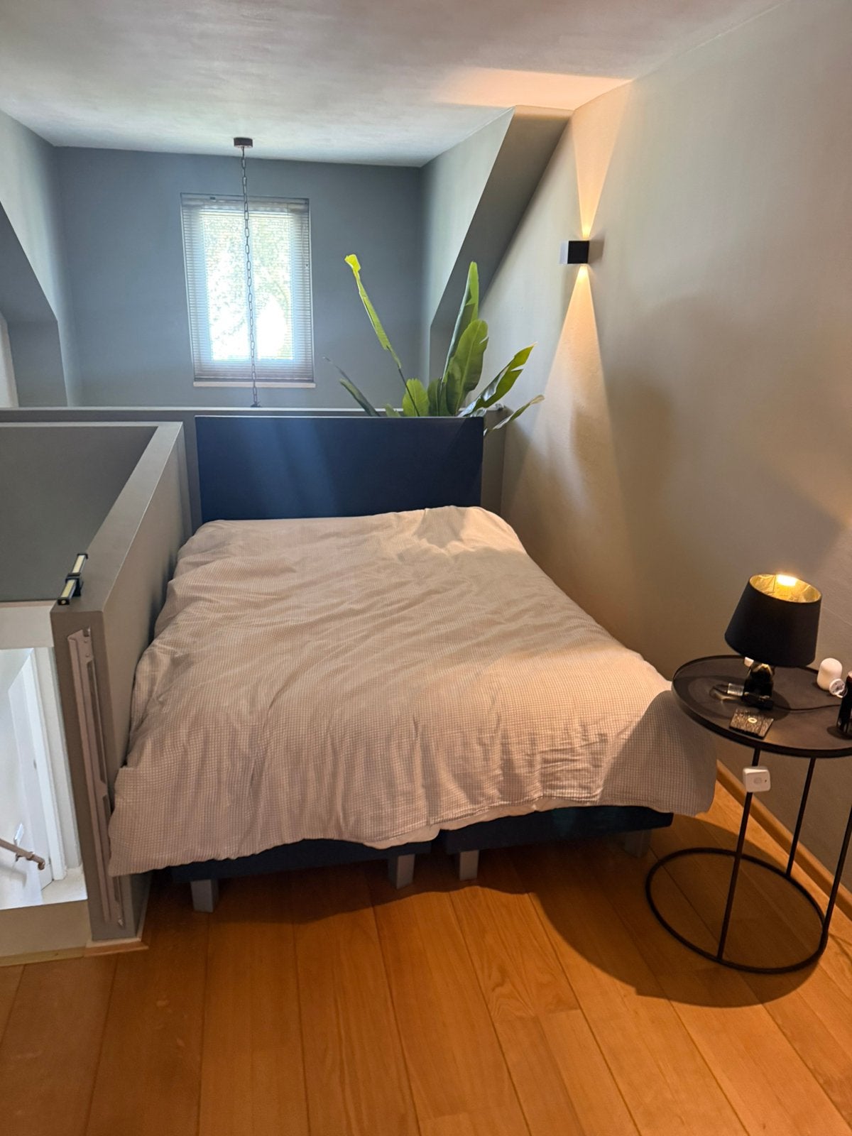 Bed 140 met matras en zgan topper, Ophalen, Gebruikt, Tweepersoons, 140 cm