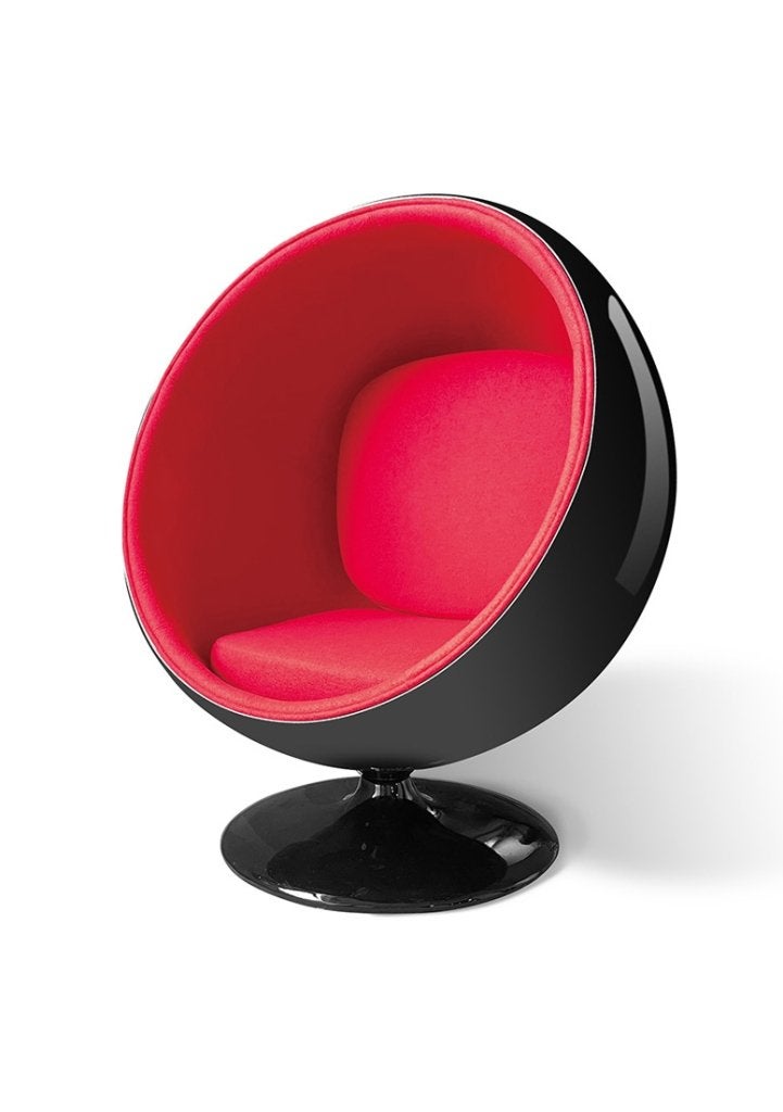 OHNO Egg PodLounge Stoel - Zwart, Rood, Niet ingevuld, Zwart, Niet ingevuld, Nieuw