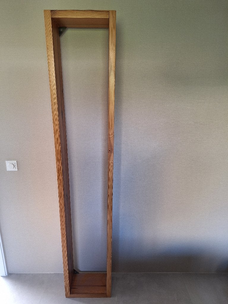 houten, zware robuust houten boeken/wand/sierplank 199x37, Ophalen, Zo goed als nieuw