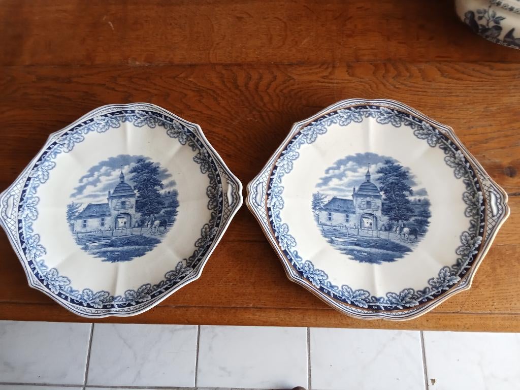 2 gebakschalen boerenhoeve van societe ceramique, Antiek en Kunst, Ophalen of Verzenden