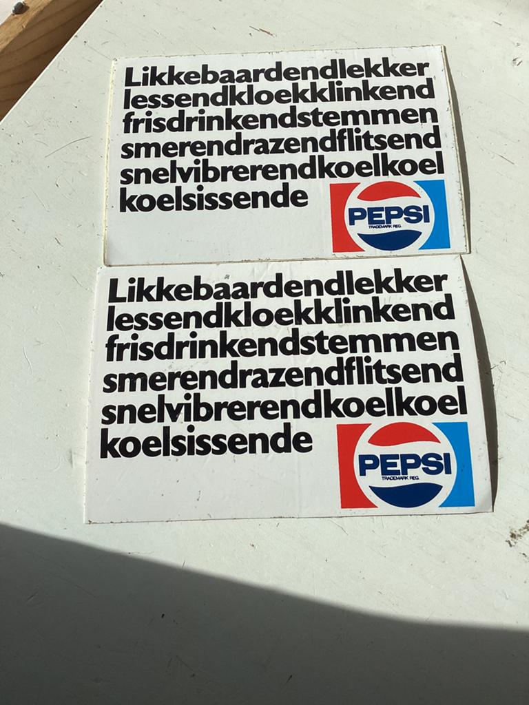2 stickers Pepsi Cola, Verzenden, Zo goed als nieuw, Merk