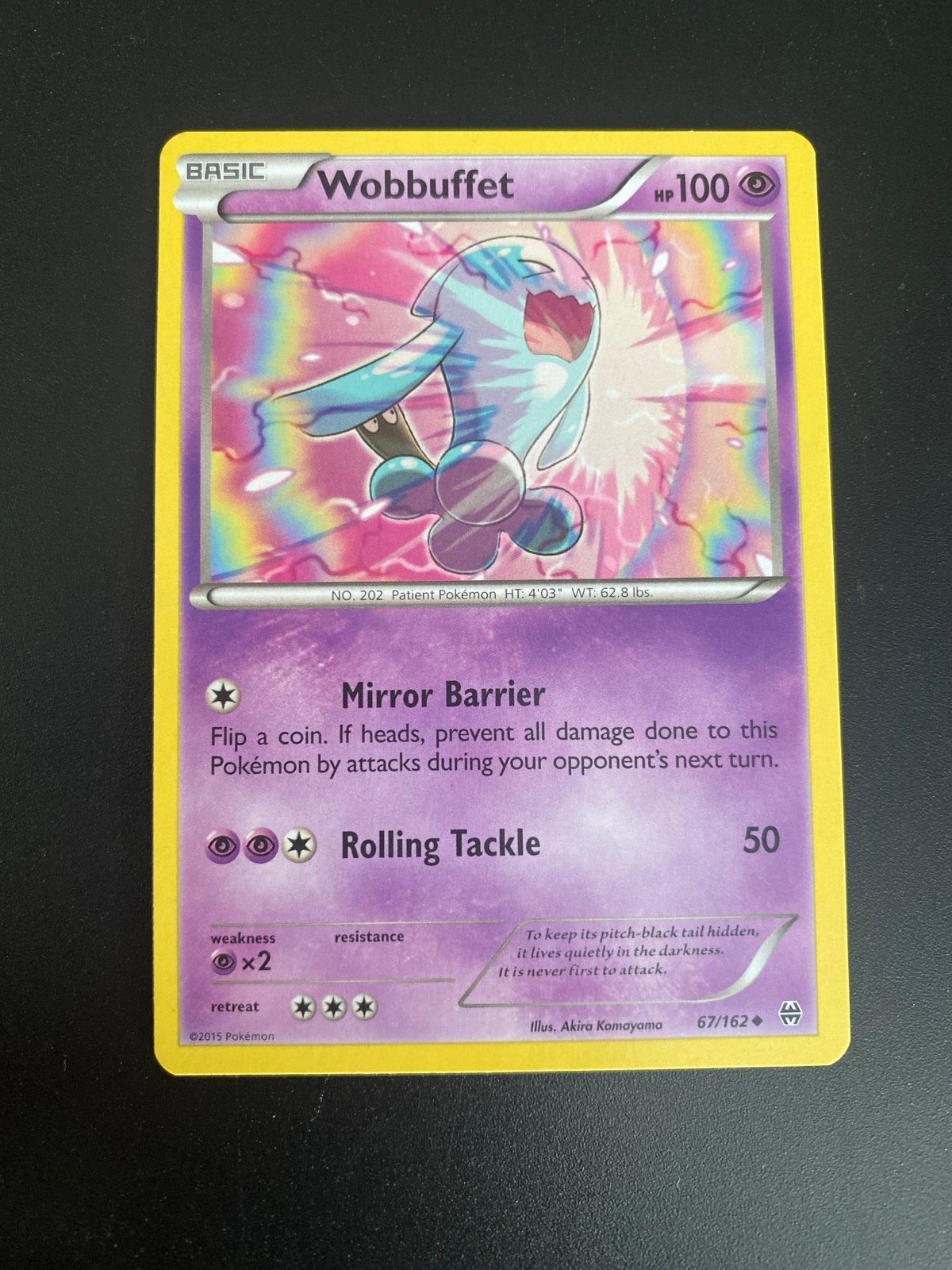 Wobbuffet 67/162 XY BreakThrough (2015) Packfresh Mint!, Ophalen of Verzenden, Zo goed als nieuw, Losse kaart