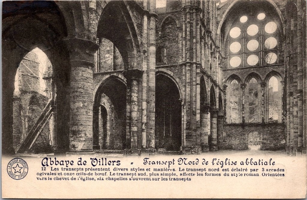 Abdij van Villers België - 8 antieke postkaarten, Verzamelen, Ophalen of Verzenden, Voor 1920, Gelopen, Waals-Brabant
