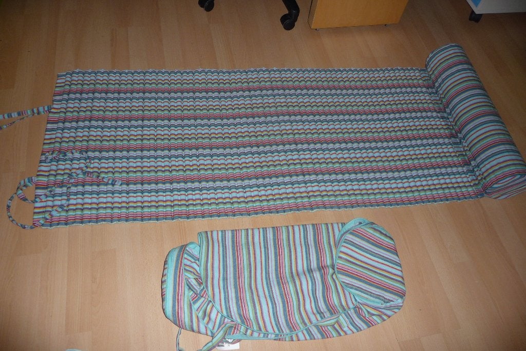 Beachmat met een vaste kussenrol, Ophalen of Verzenden, Zo goed als nieuw, 1-persoons