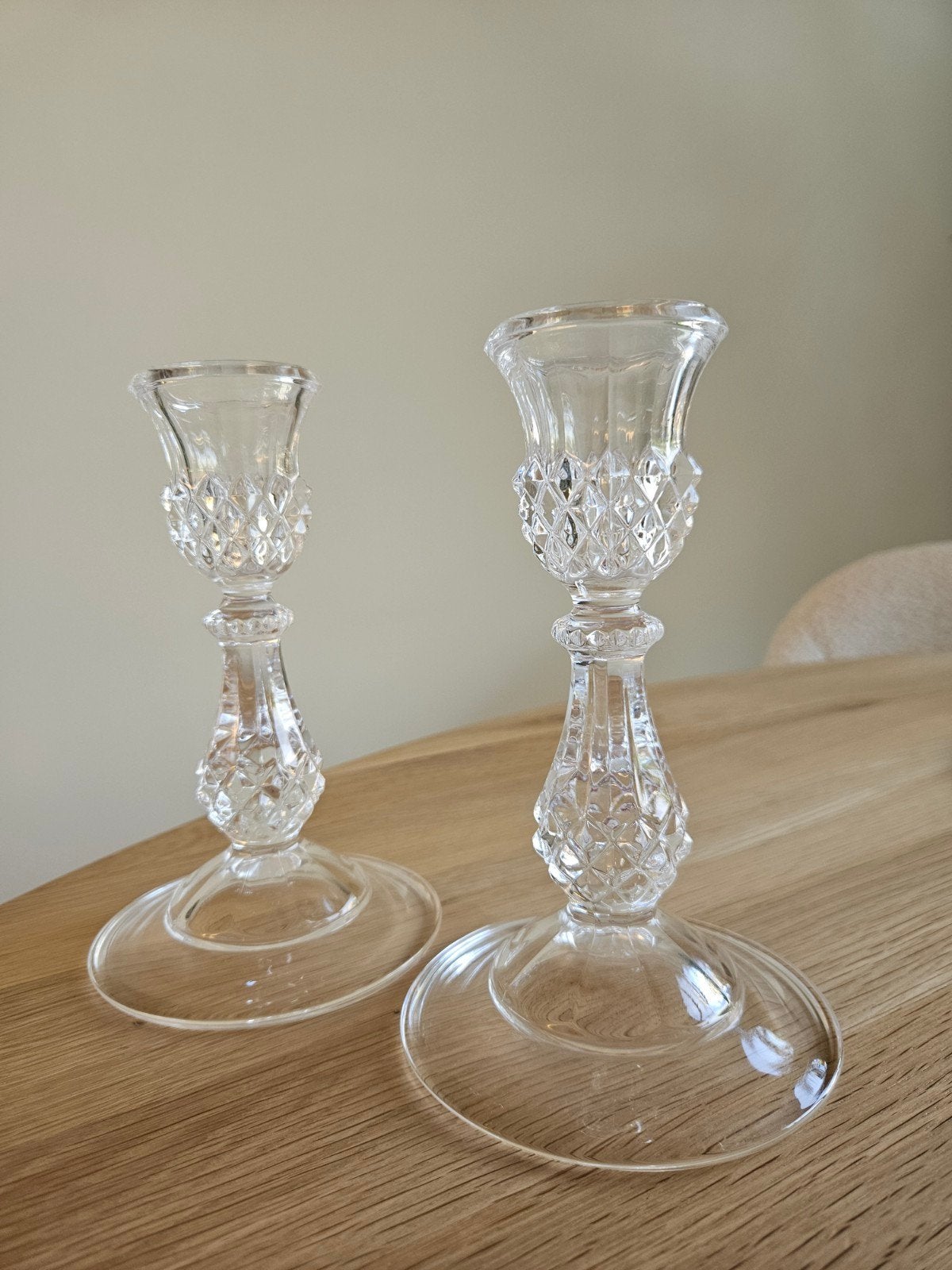 Kristallen kandelaar jaren '60 - Longchamp Chrystal d’Arques, Ophalen of Verzenden
