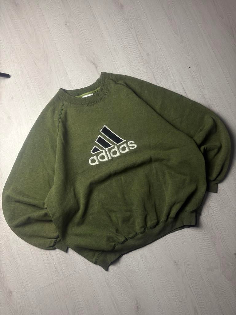 Vintage Adidas Sweater Groen Maat M, Kleding | Heren, Truien en Vesten, Ophalen of Verzenden, Gedragen, Maat 48/50 (M), Groen