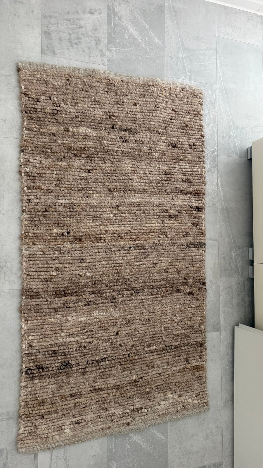 Vloerkleed 155x82 cm - Beige/Bruin, Ophalen, Gebruikt, Beige, 50 tot 100 cm