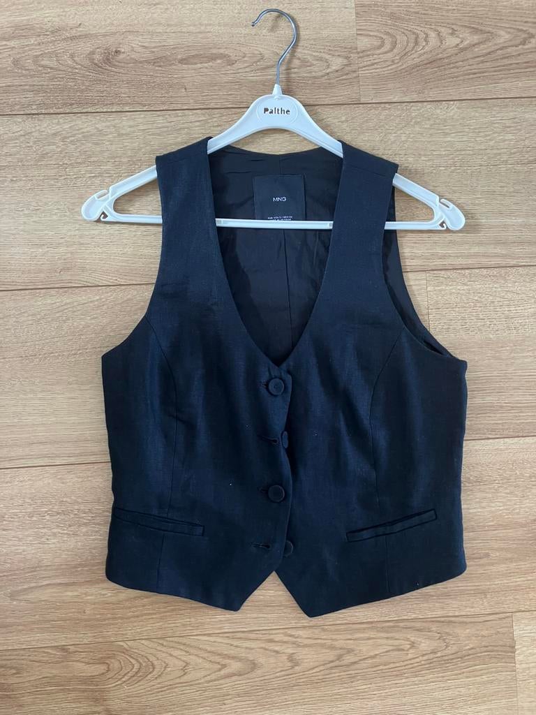 Linnen gilet maat 36 Mango, Zwart, Nieuw, Ophalen of Verzenden, Jasje
