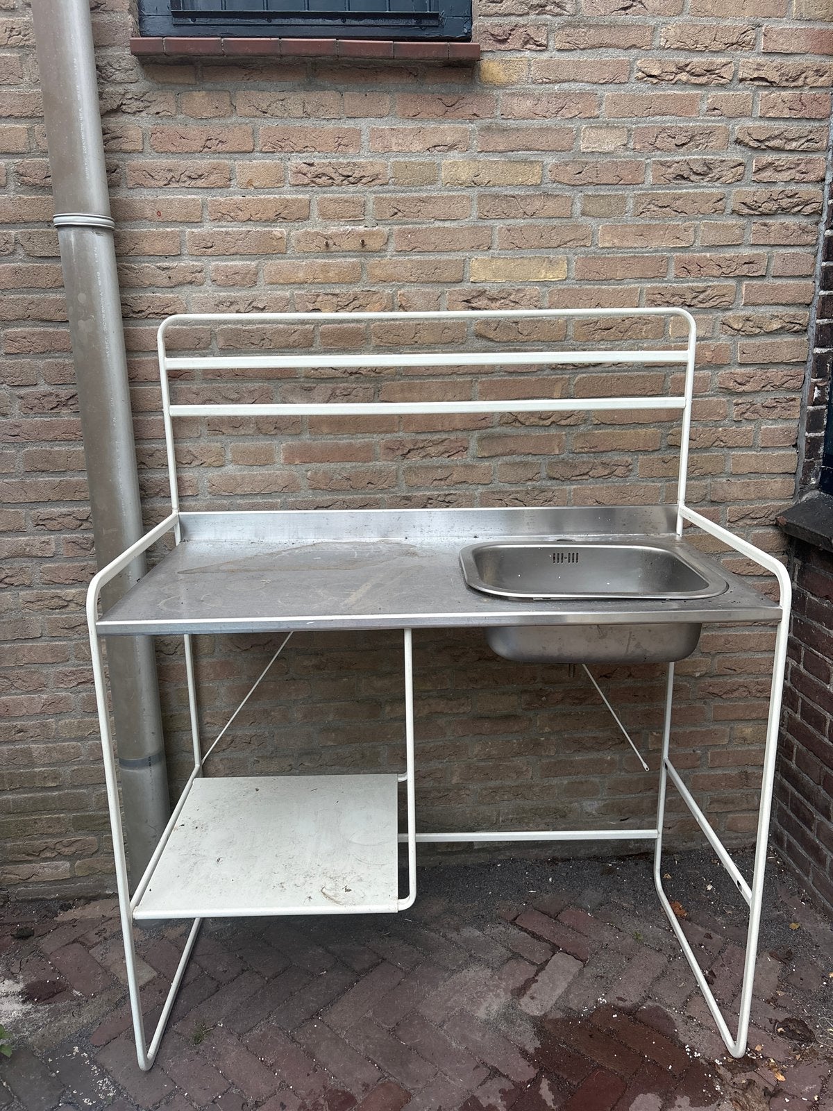 IKEA Sunnersta keuken met spoelbak en rek, Huis en Inrichting, Ophalen, IKEA, Metaal, Wit