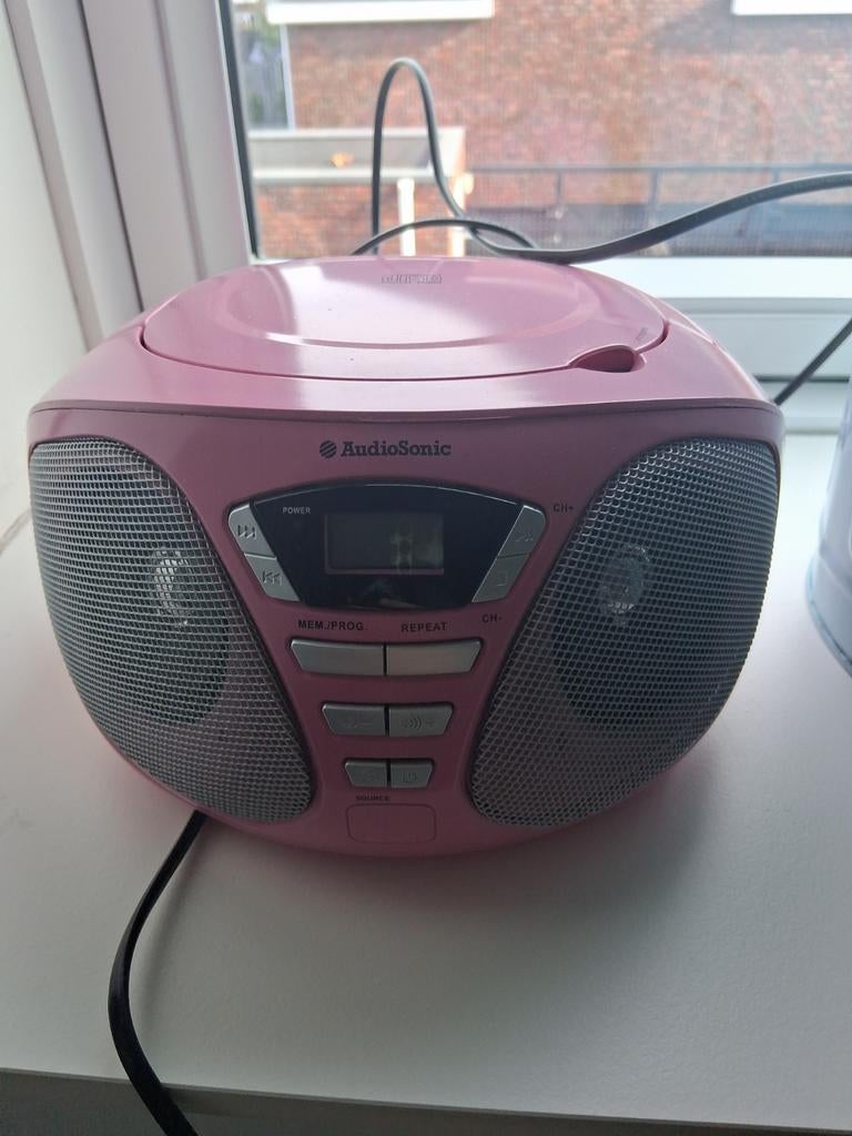 Roze AudioSonic Radio met CD-speler, Ophalen, Gebruikt, Radio, Met cd-speler