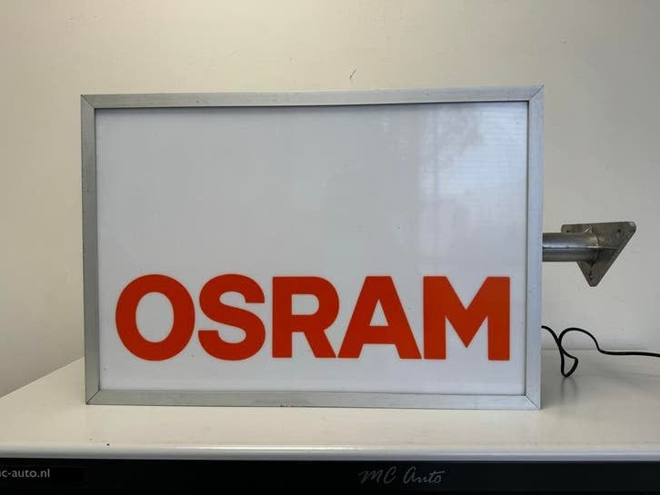 Vintage Osram Lichtbak - Reclamebord, Verzamelen, Ophalen, Gebruikt, ., Lichtbak of (neon) lamp