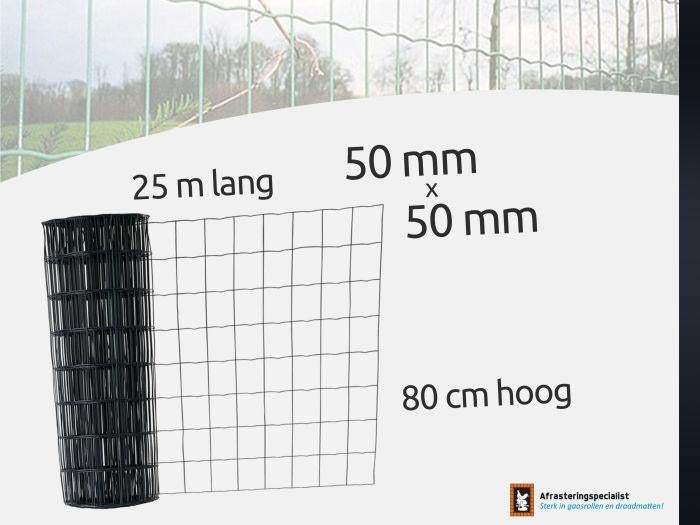 Tuingaas Eurofence zwart | Sterk tuingaas 80cm hoog
