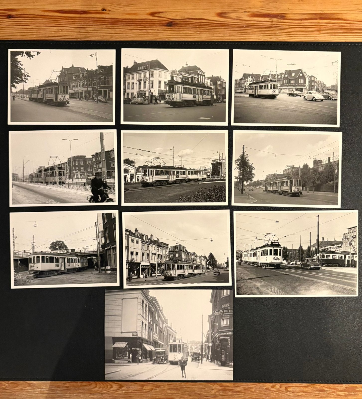 10 foto’s trams HTM (jaren 50/60) (1), Verzamelen, Ophalen of Verzenden, Gebruikt, Tram