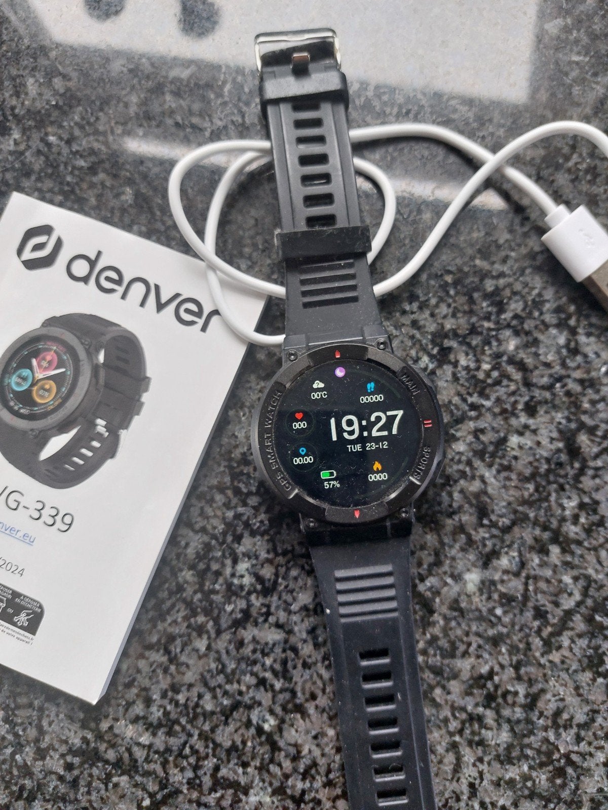 Denver SW-339 Smartwatch - Zo goed als nieuw, Zwart, Ophalen of Verzenden, Zo goed als nieuw, Stappen