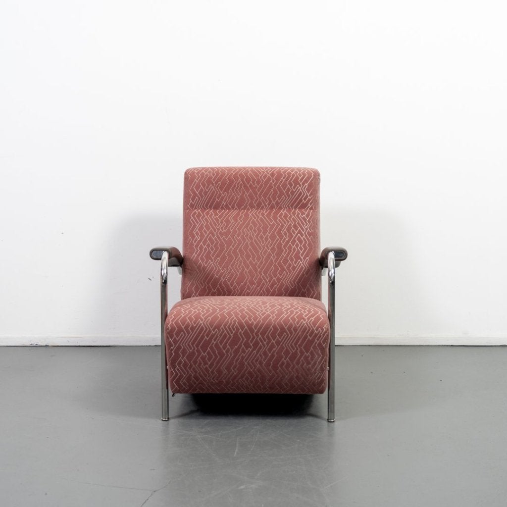 Leolux Scylla Hoog Fauteuil Oudroze/Wit Stof, Niet ingevuld, Zo goed als nieuw, Niet ingevuld, Niet ingevuld