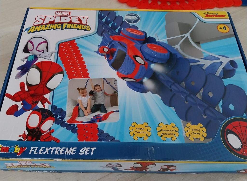 Smoby Marvel Spidey Racebaan - Flextreme Set, Kinderen en Baby's, Speelgoed | Racebanen, Racebaan, Zelf te bouwen, Nieuw, Elektrisch