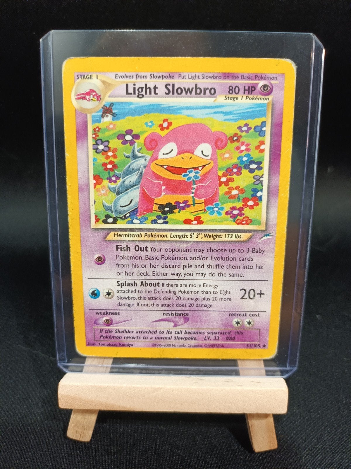 Pokémon Light Slowbro (Neo Destiny 51/105) WOTC, Vintage, Ophalen of Verzenden, Gebruikt, Losse kaart
